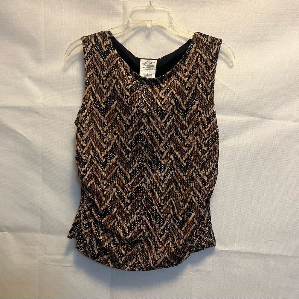 Kathie Lee Collection Tank Black, Tan and Brown - Size L